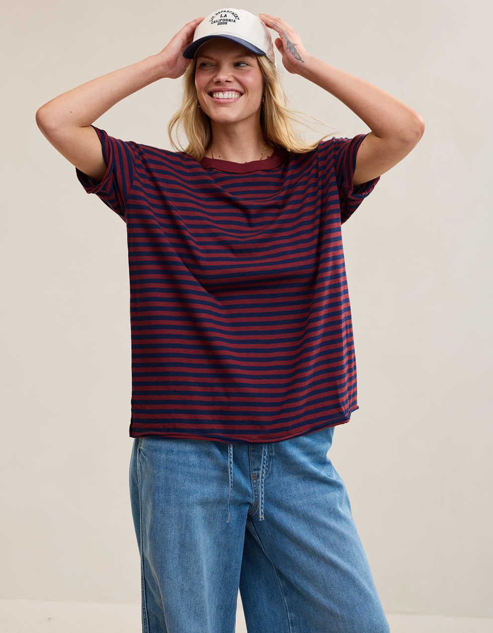 Aerie オーバーサイズ・クルー・ボーイフレンドTシャツ