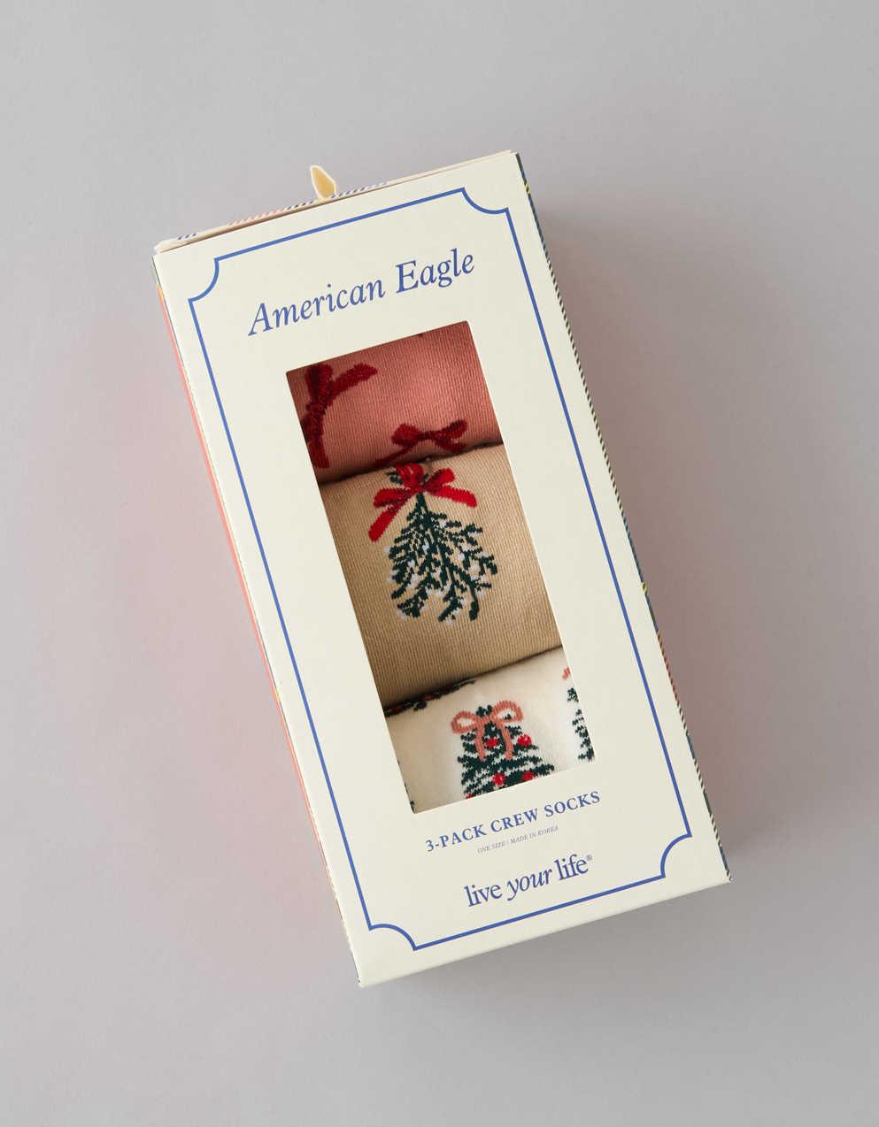 AE Holiday Crew Socks 3-Pack