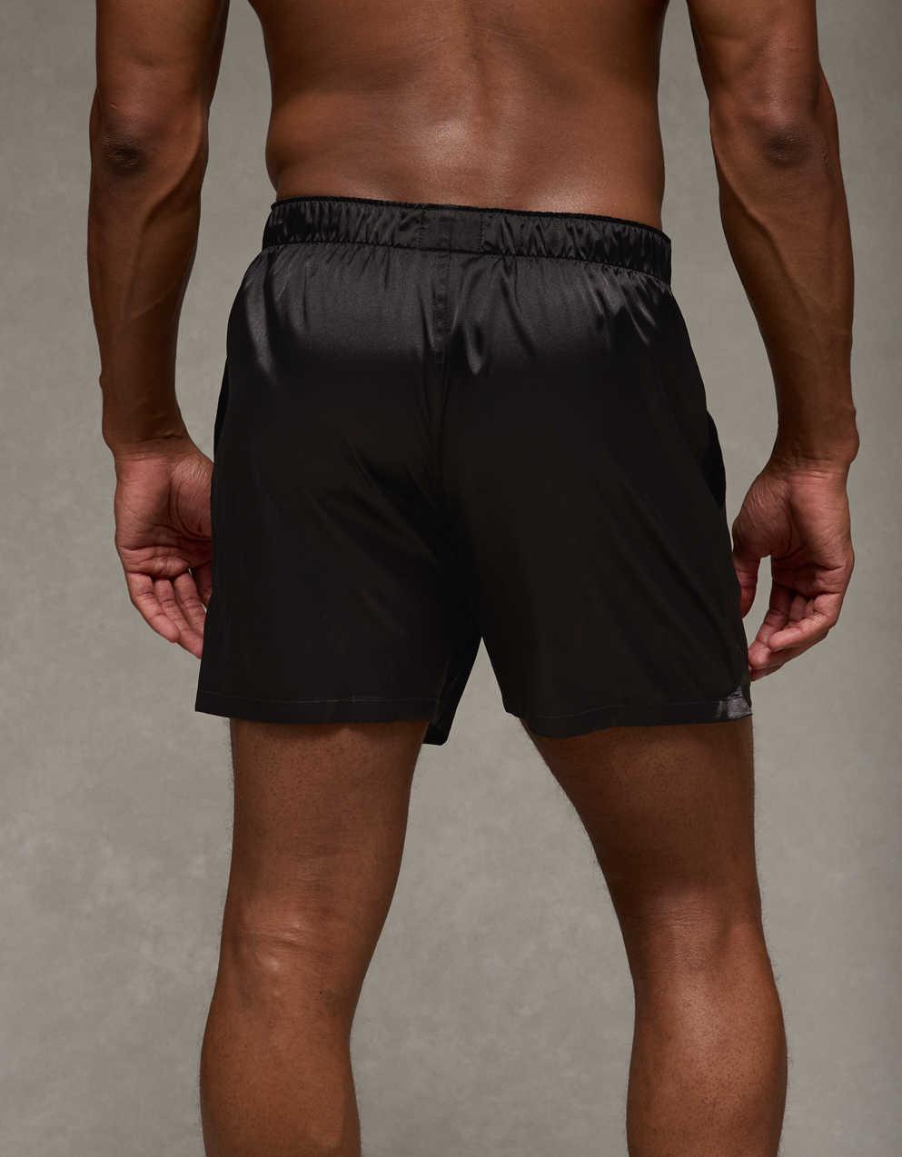 AEO Men's Solid Satin Pocket Boxer Short