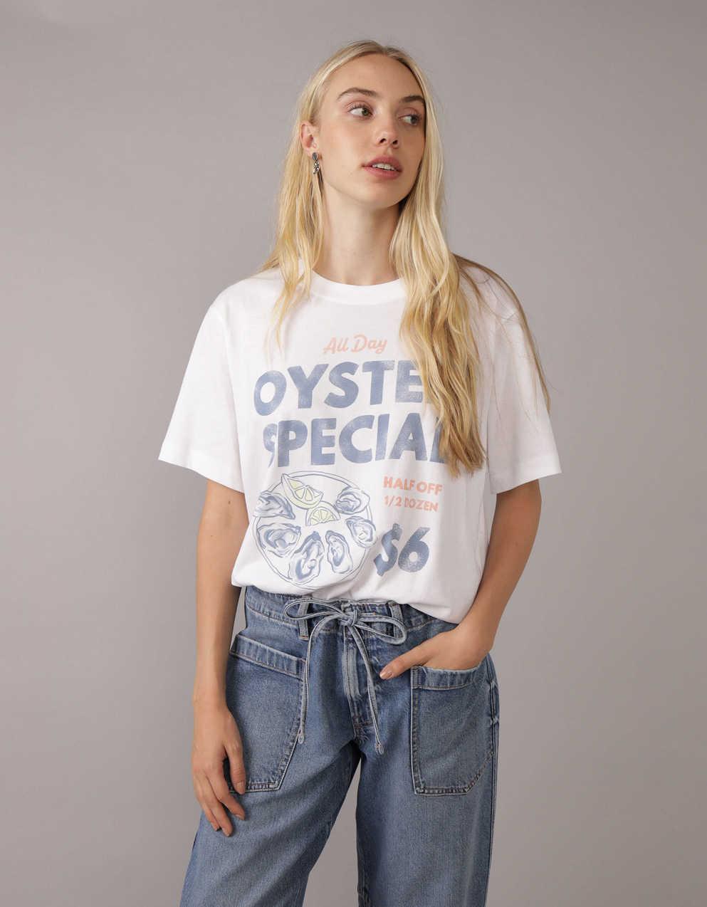 AEオーバーサイズ・フード・グラフィックTシャツ
