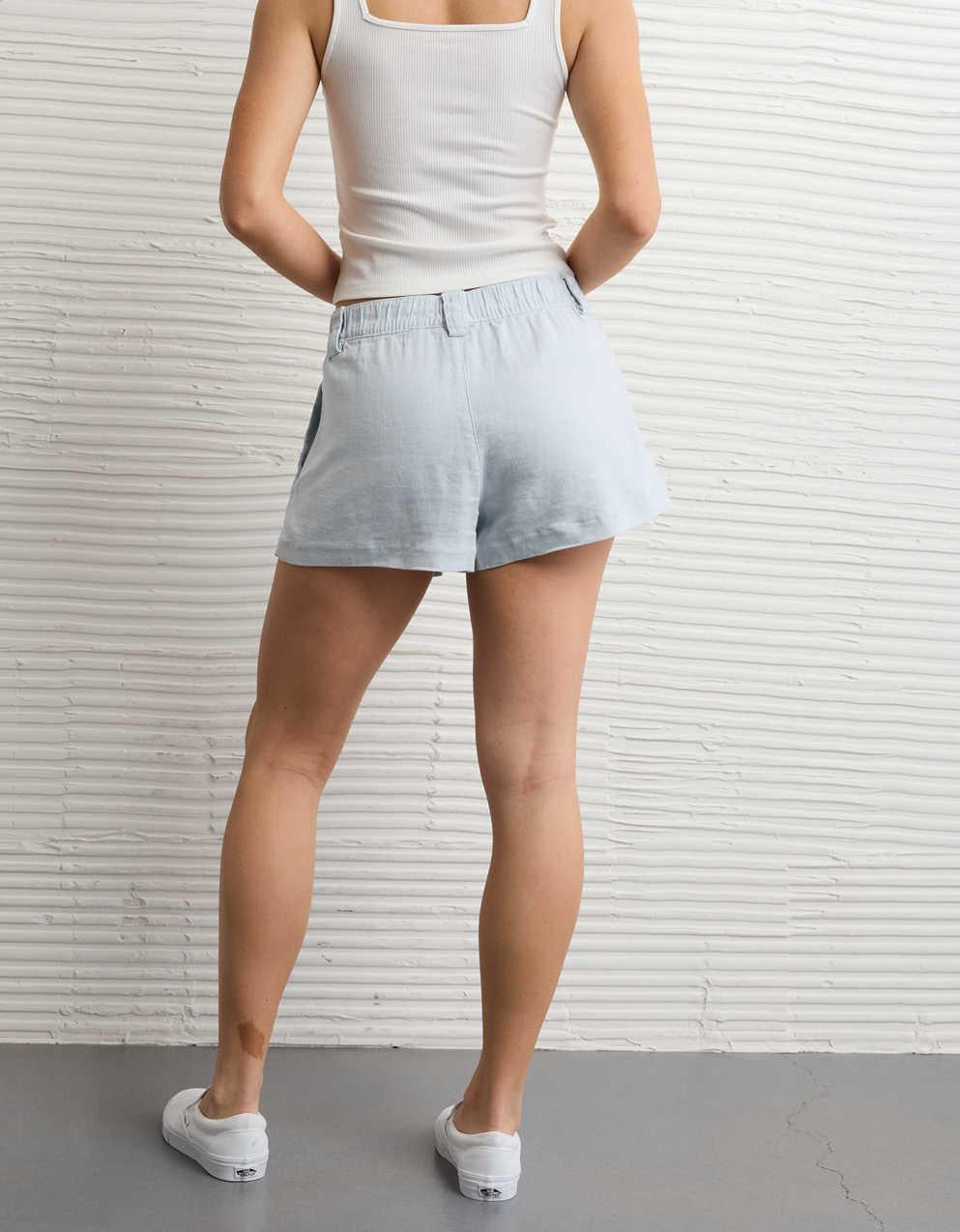 AEストレッチハイウエストプリーツパンツショートパンツ