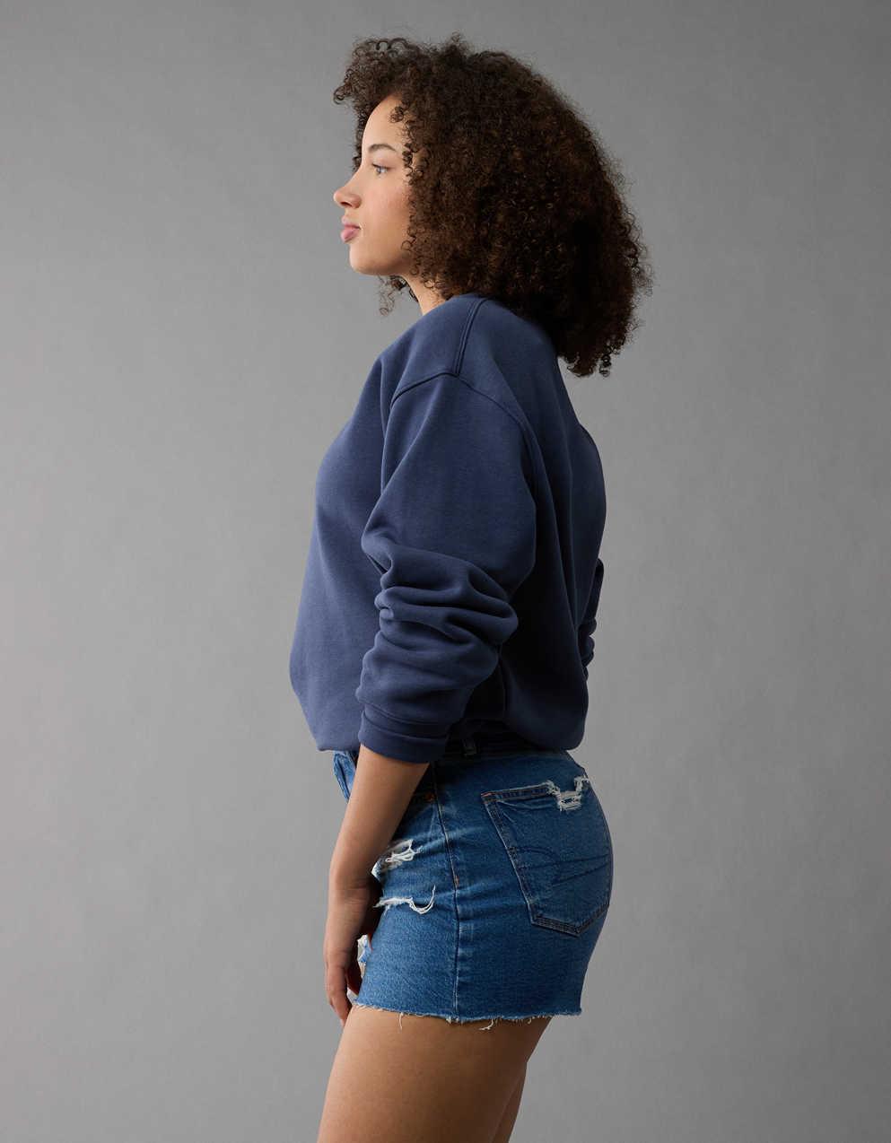 AE Strigid Curvy Ripped Denim Mom Short