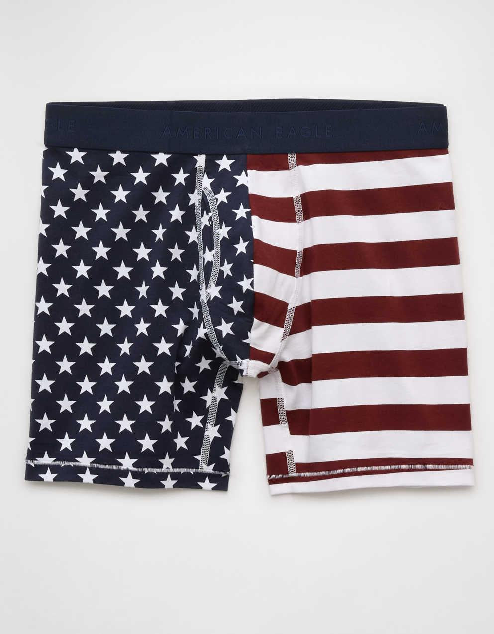 AEO メンズ スターズ＆ストライプス 6インチ クラシック コットン ボクサーブリーフ