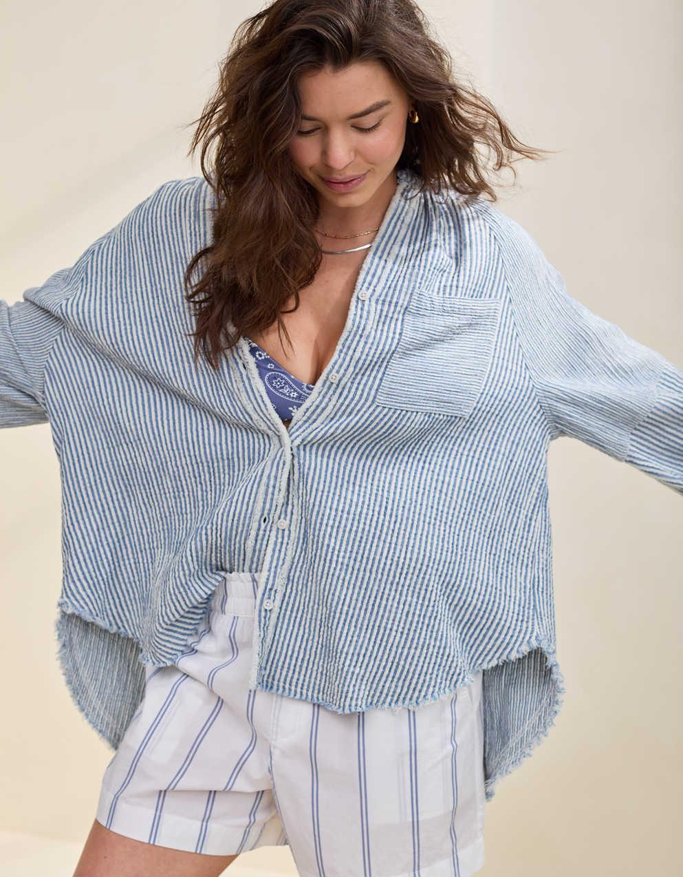 Aerie デイブレイク・カバーアップ・シャツ