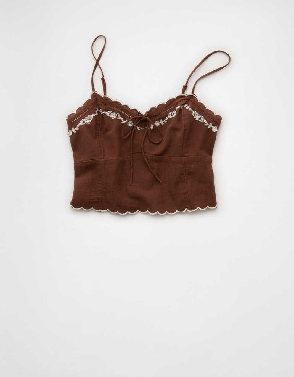 AE Embroidered Scalloped-Hem Cami