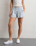 AEストレッチハイウエストプリーツパンツショートパンツ