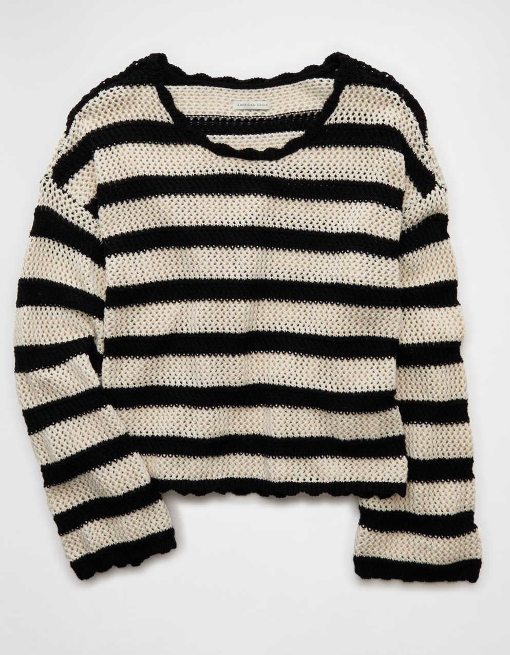 AE Cropped Crochet Sweater