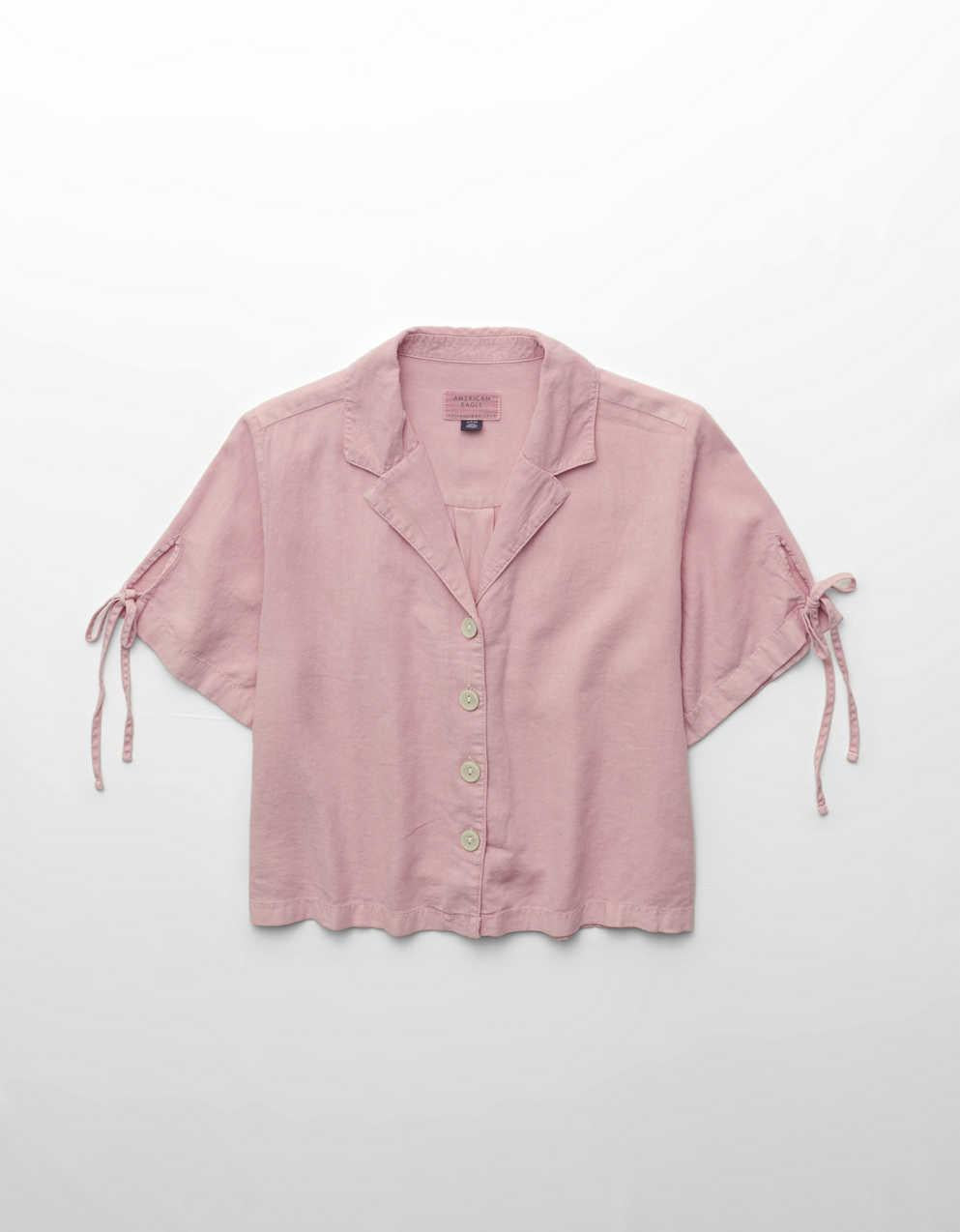 AE Linen-Blend Button-Up Shirt