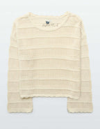 AE Cropped Crochet Sweater