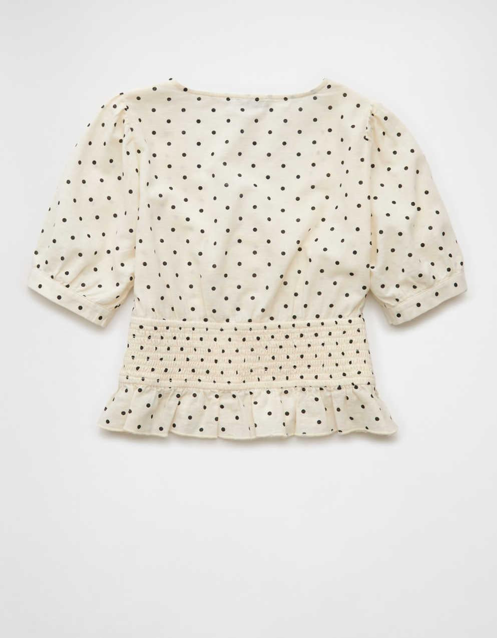 AE V-Neck Puff Sleeve Corset Shirt