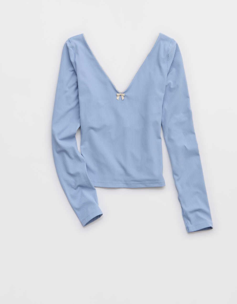 OFFLINE by Aerie Real Me XTRA リブ・オープンVネックTシャツ