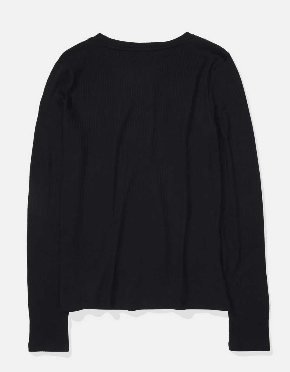 AE長袖ワッフル・プラッシュ・クルーネックTシャツ