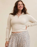 Aerie 長袖クォータージップTシャツ
