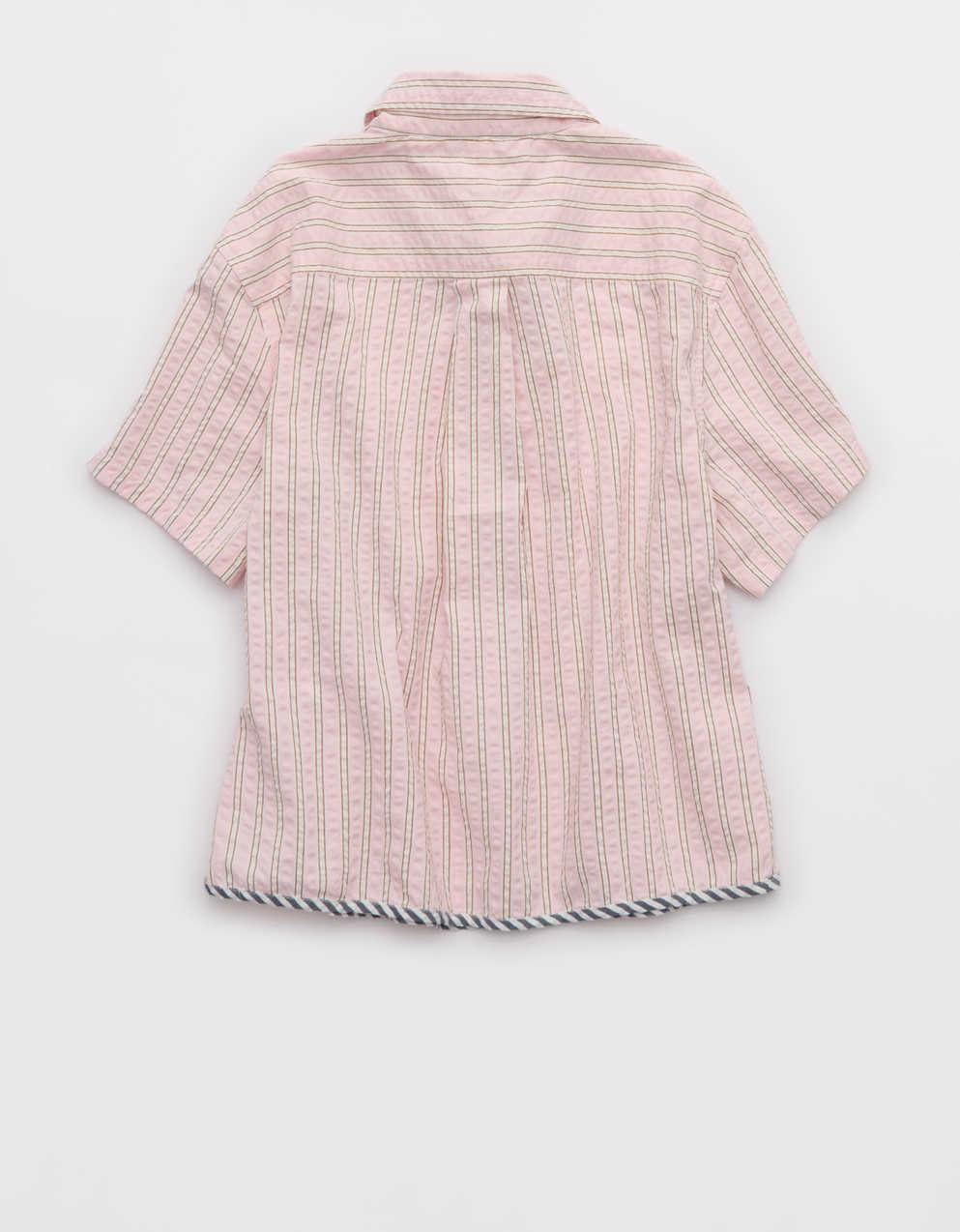 Aerie Seersucker Short Sleeve Pajama Top