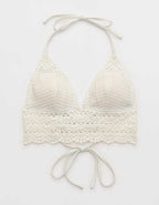 Aerie ロングライン・クロシェ・トライアングル・ビキニ・トップ