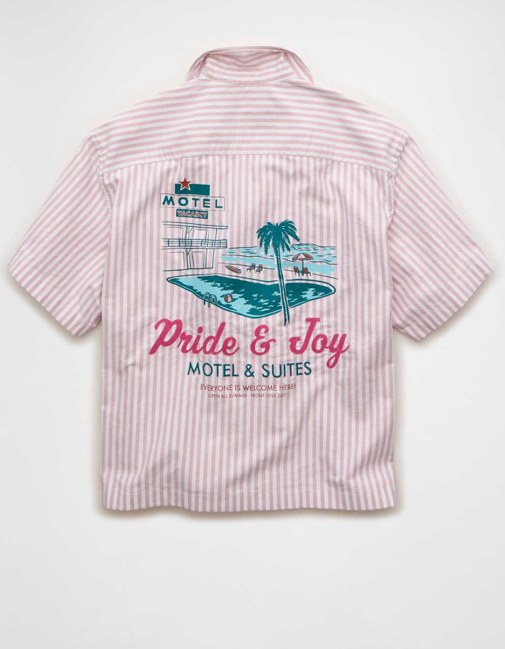 AEプライド・リラックスフィット・オックスフォード・キャンプカラー・ボタンアップシャツ
