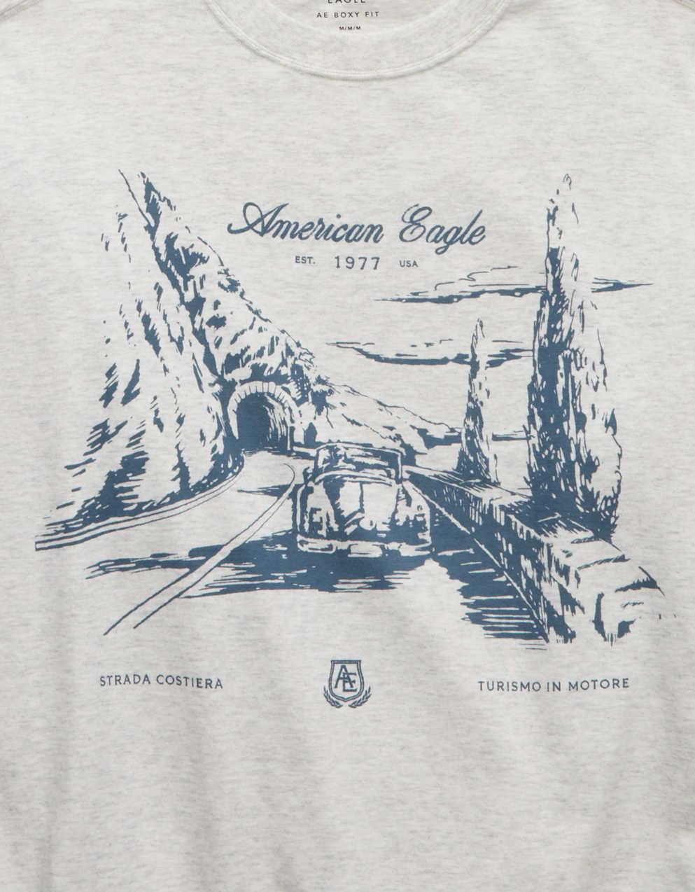 AEボクシーロングスリーブグラフィックTシャツ