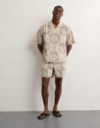 AE Poolside Linen-Blend Printed Button-Up Shirt
