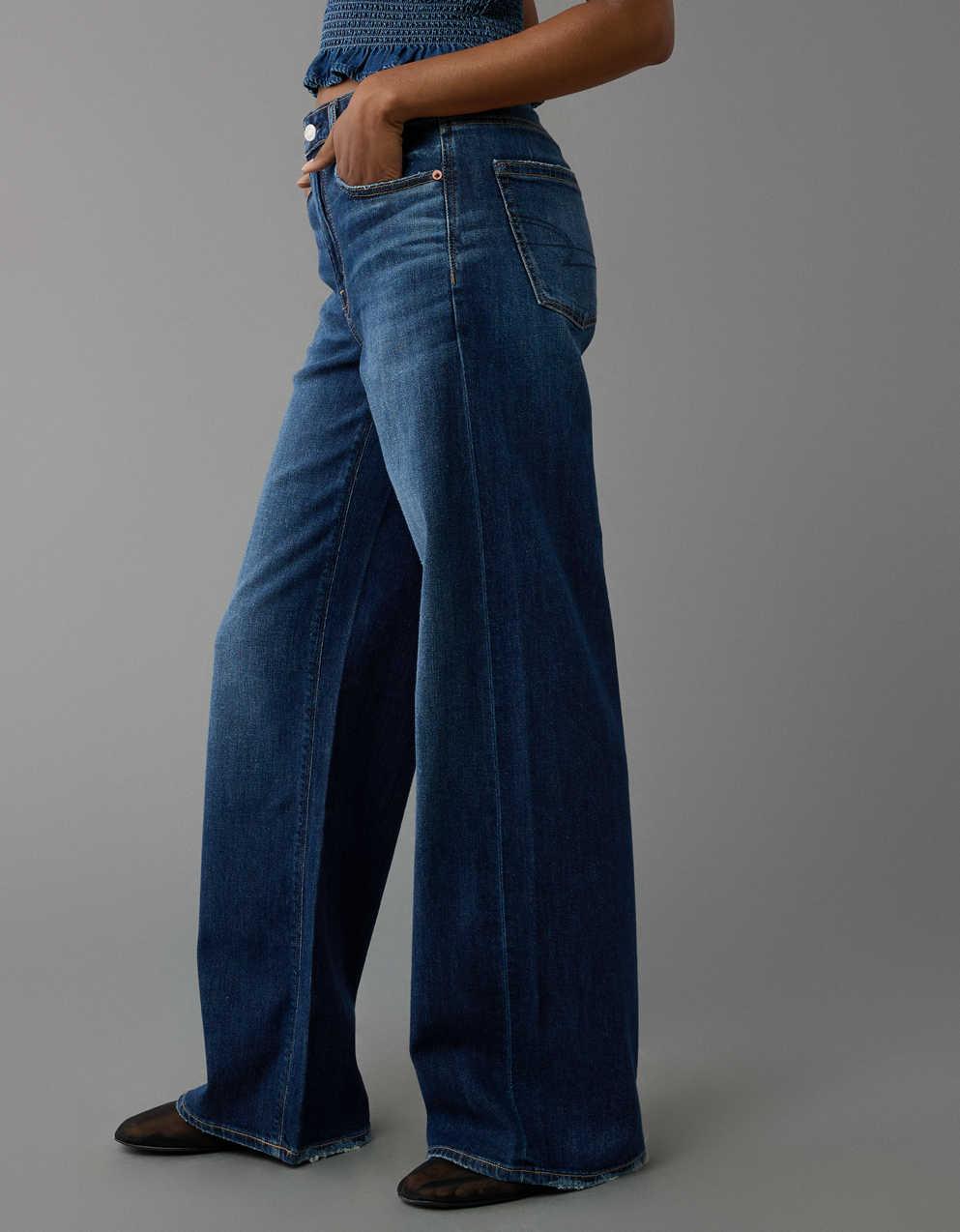 AE Dreamy Drape ストレッチ スーパー ハイウエスト バギー ワイドレッグ ジーンズ