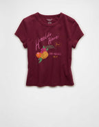 AE フィット・クロップド・グラフィックTシャツ