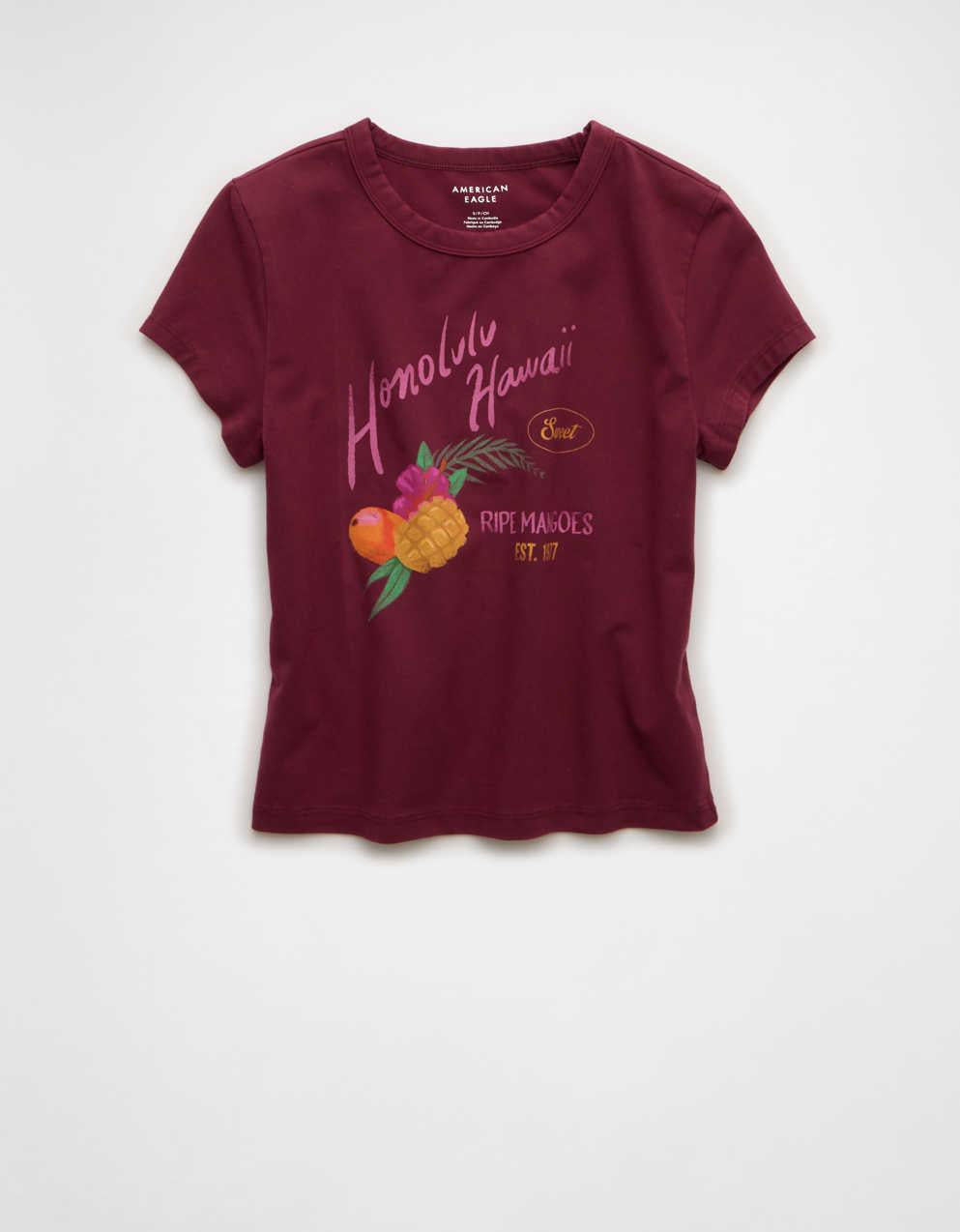AE フィット・クロップド・グラフィックTシャツ