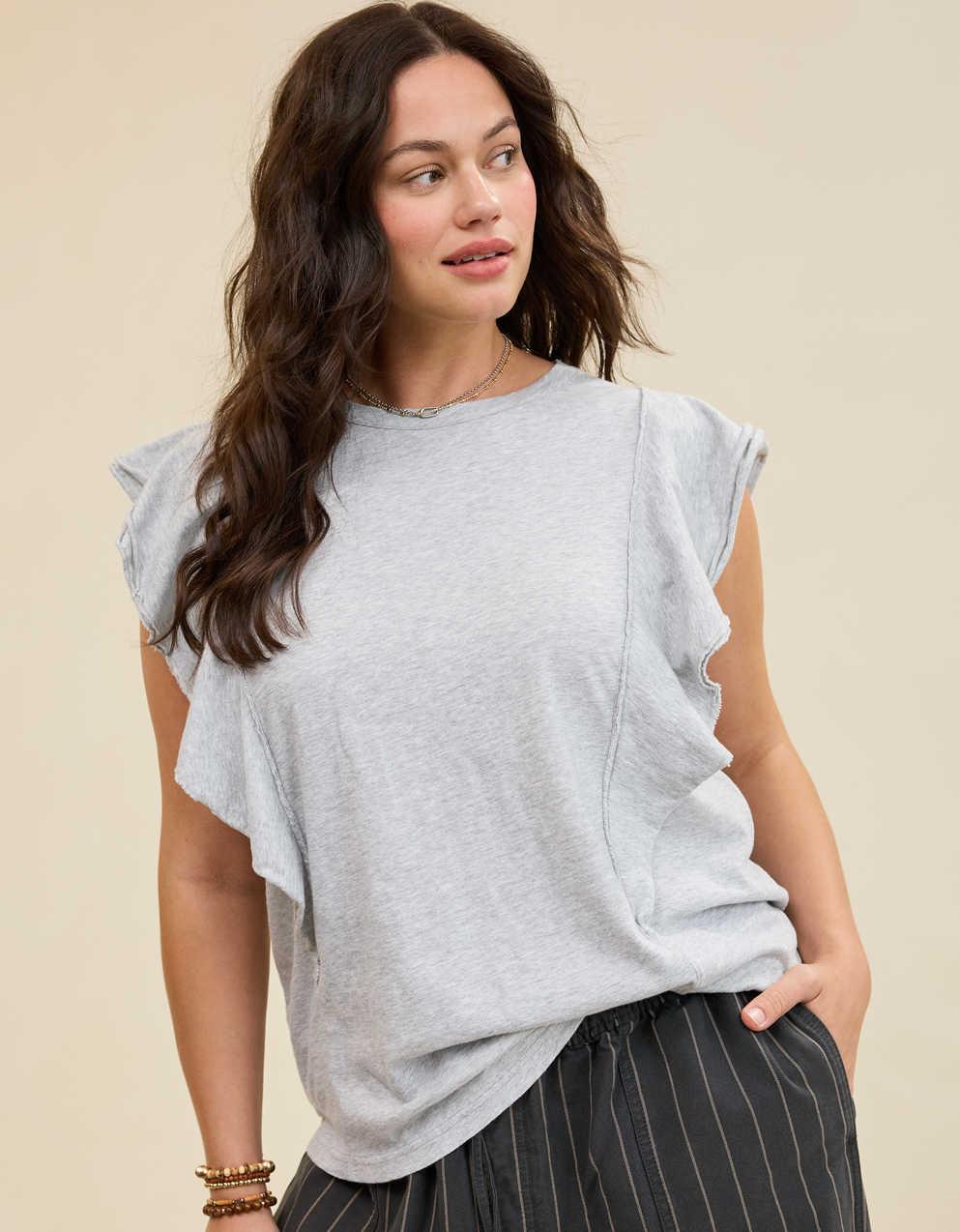 Aerie フラッタースリーブTシャツ