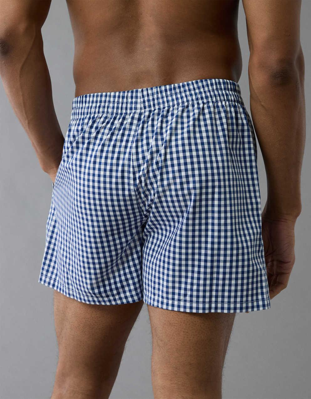 AEO Men's Plaid Poplin Pocket Boxer Short