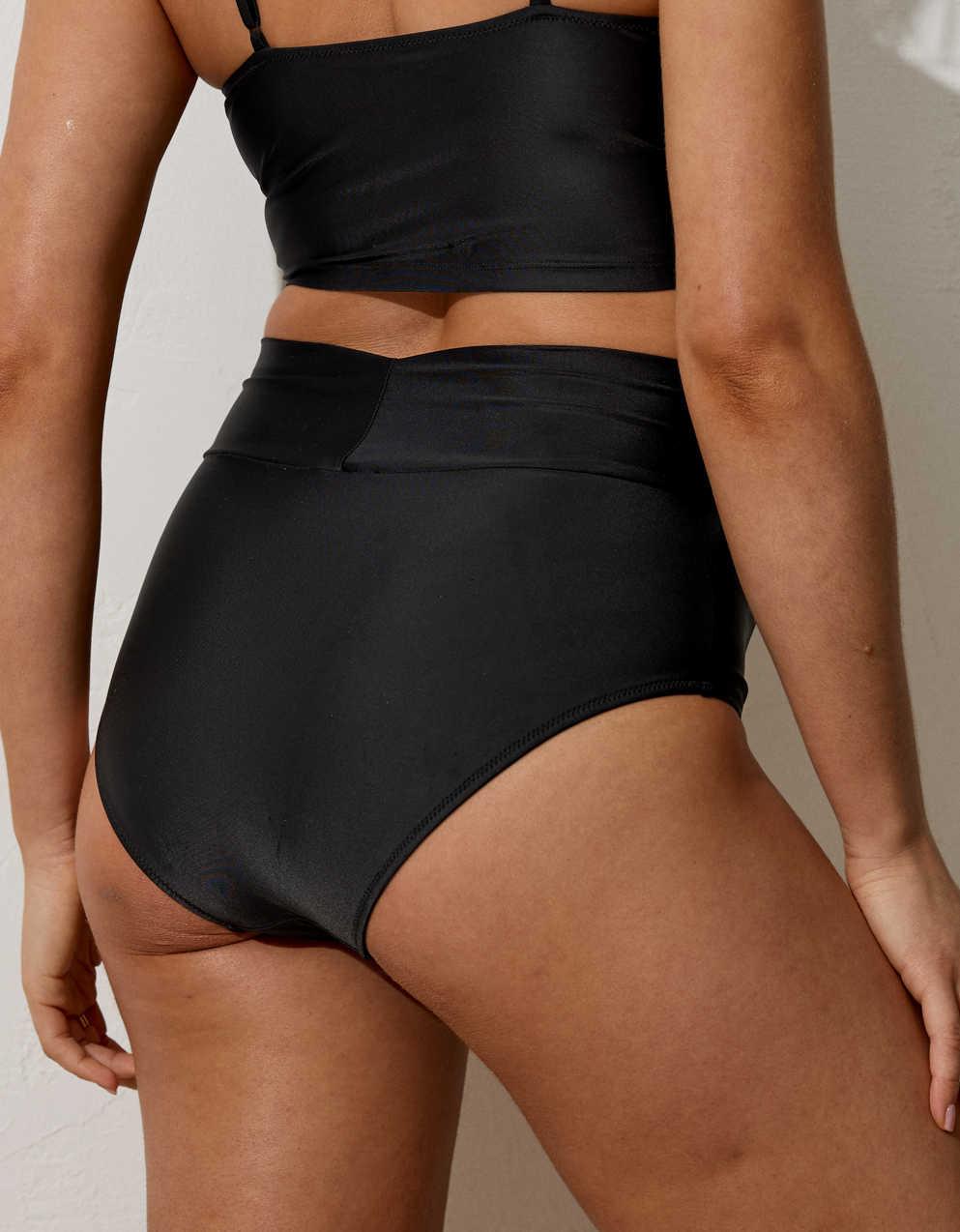 Aerie Ruched ハイウエストフルカバレッジビキニボトム
