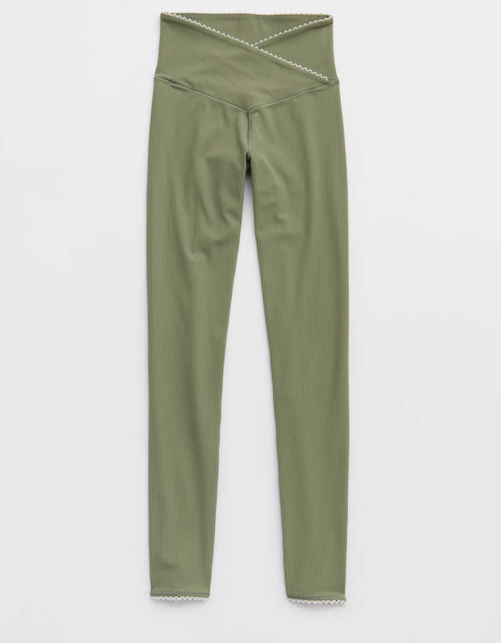 OFFLINE By Aerie Real Me XTRA Ribbed Picot Trim クロスオーバー・レギンス
