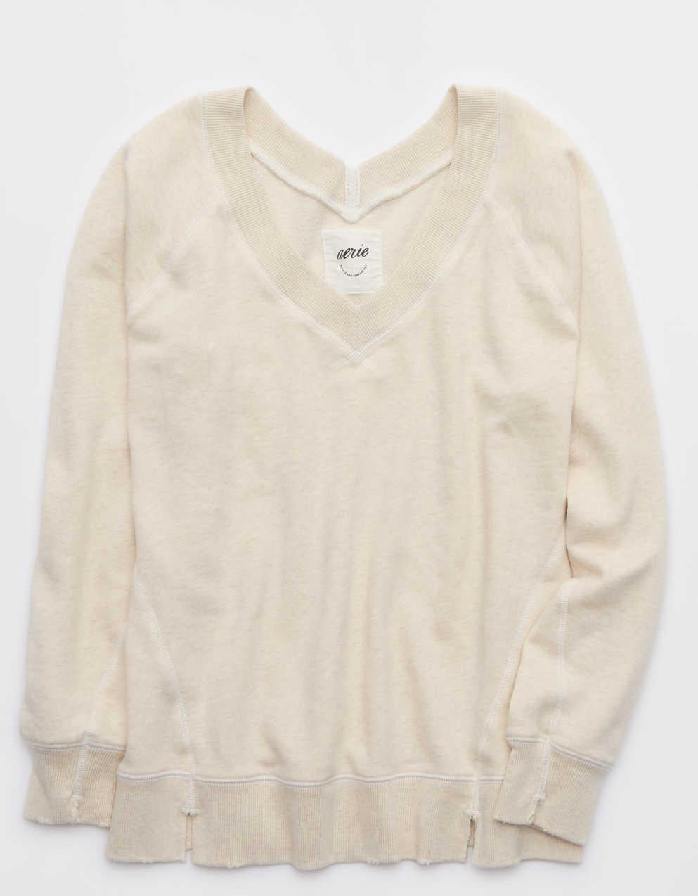 Aerie ダウンタイム Vネック・スウェットシャツ