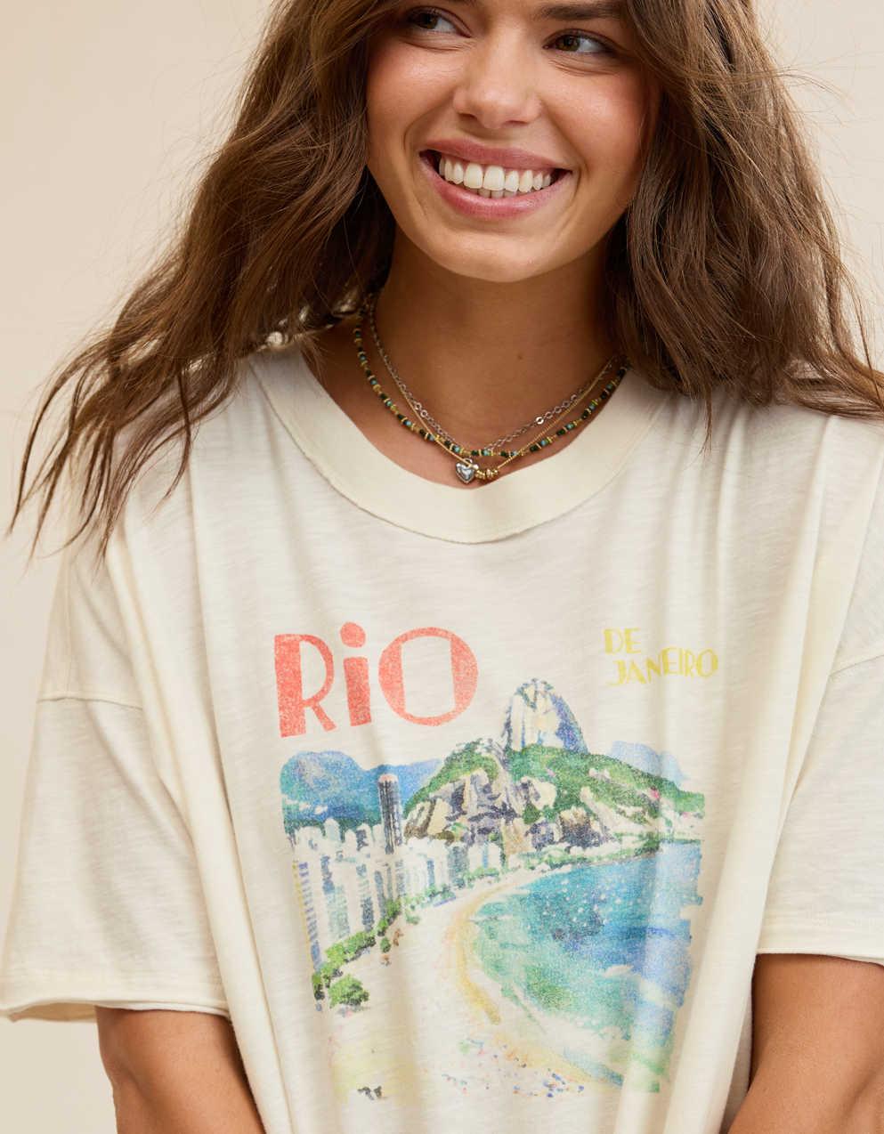 Aerie オーバーサイズ・クルー・ボーイフレンドTシャツ