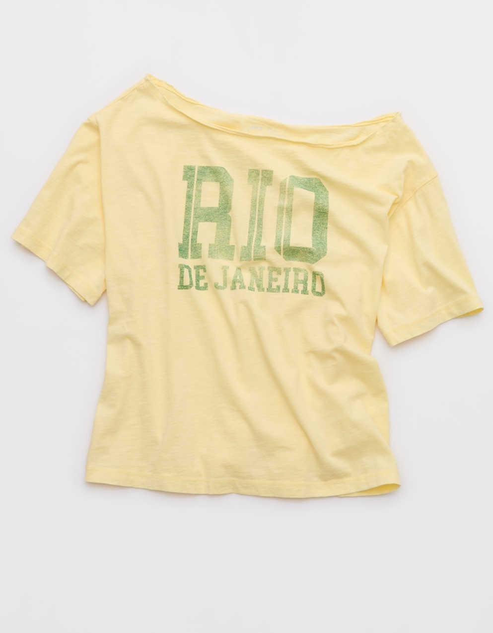 Aerie オフショルダー ゆったりTシャツ