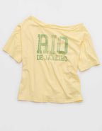 Aerie オフショルダー ゆったりTシャツ