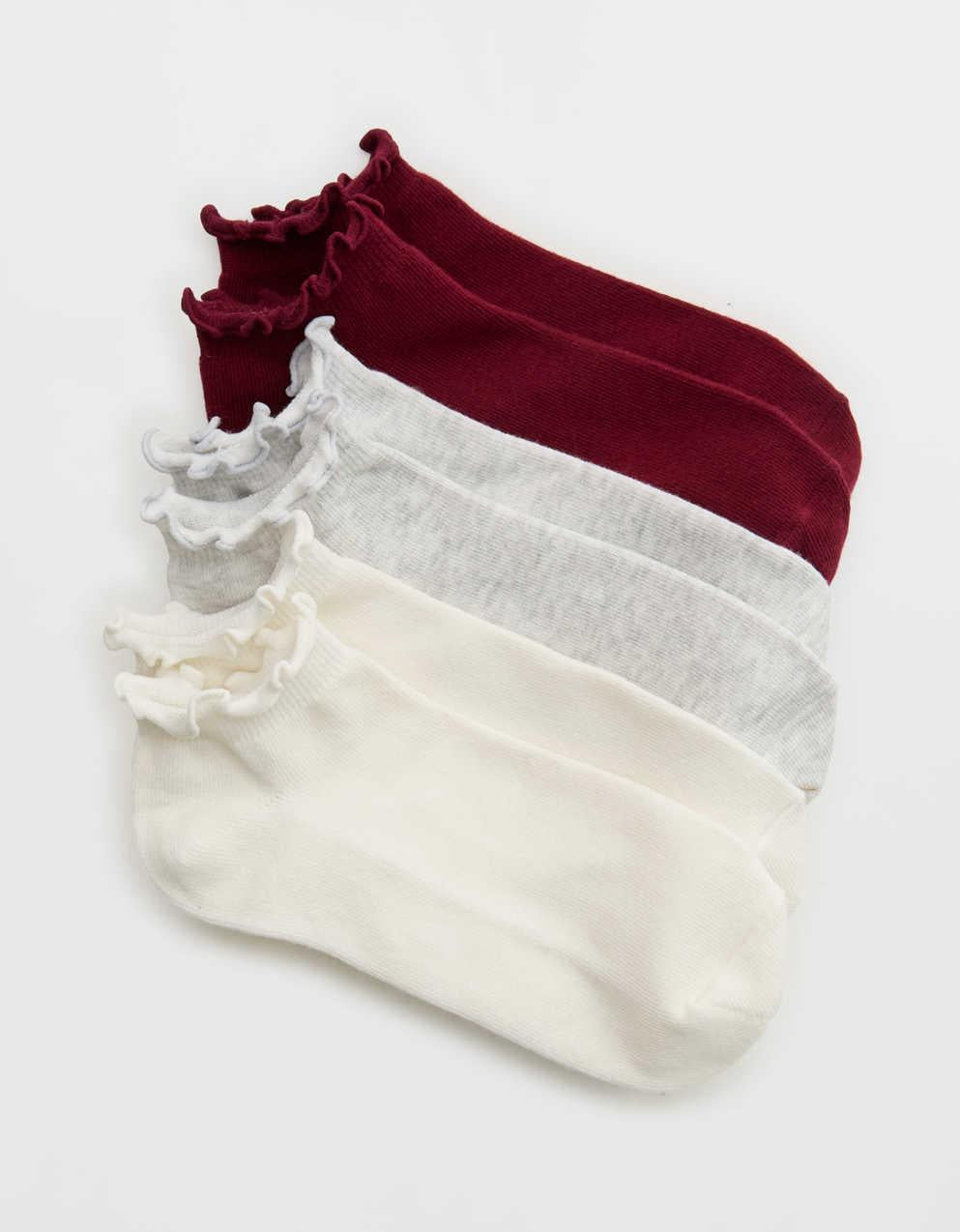 Aerie Lettuce エッジ アンクル ソックス3足組