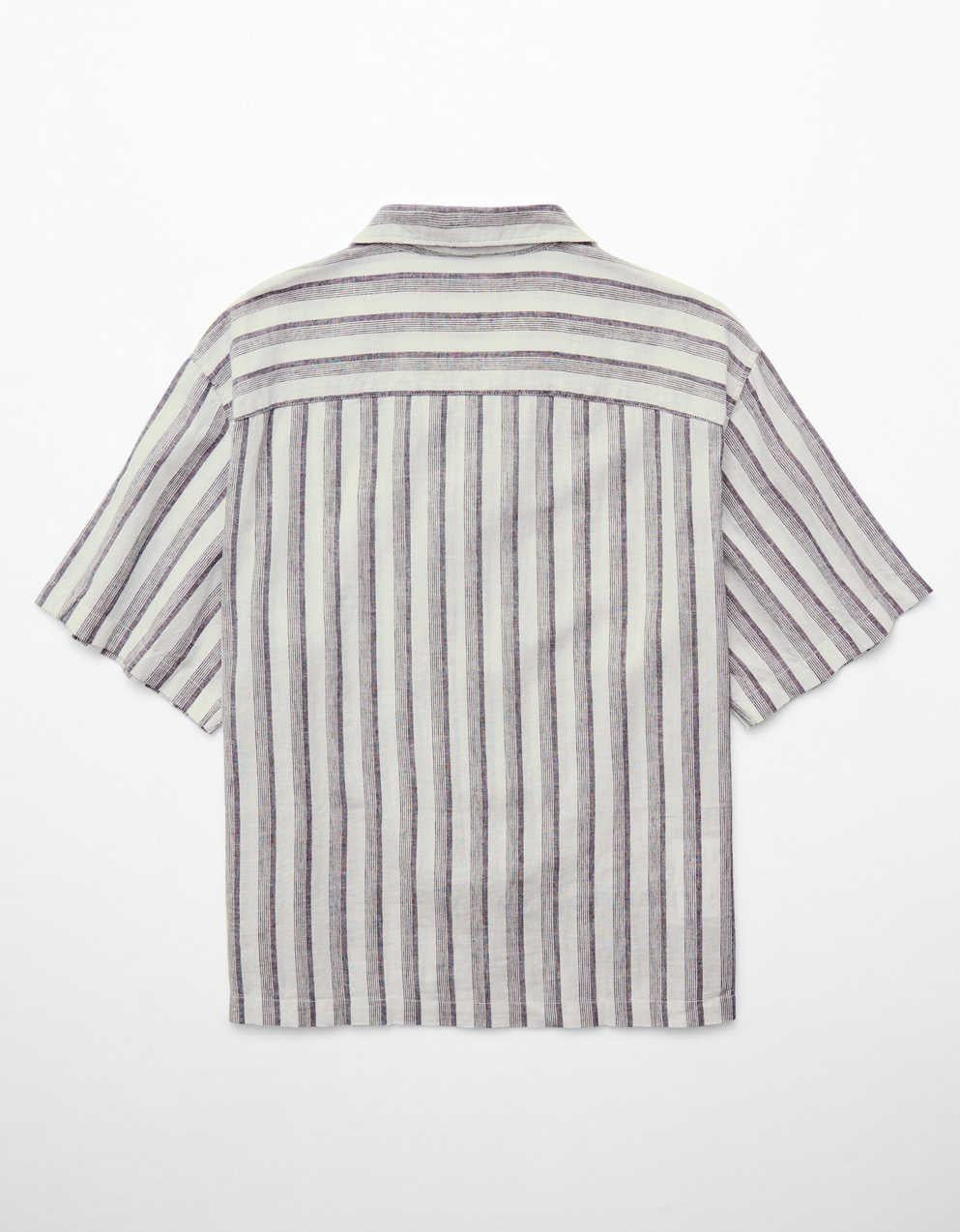 AE Poolside Linen-Blend Button-Up Shirt