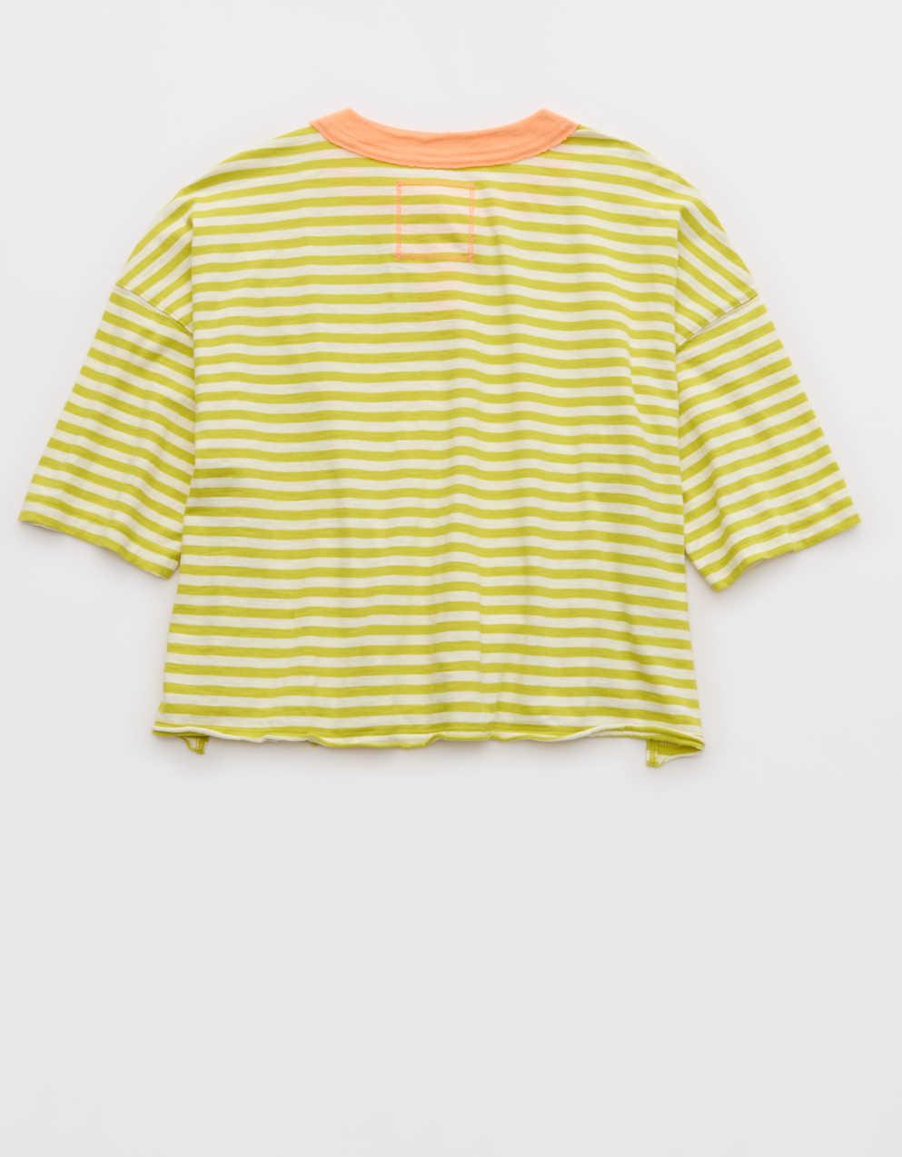 アエリ・リミックス・ヘンリー・クロップドTシャツ