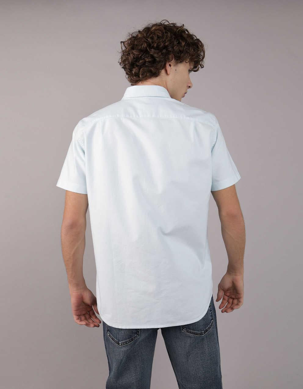 AE Short-Sleeve Slim Fit Button-Up Shirt