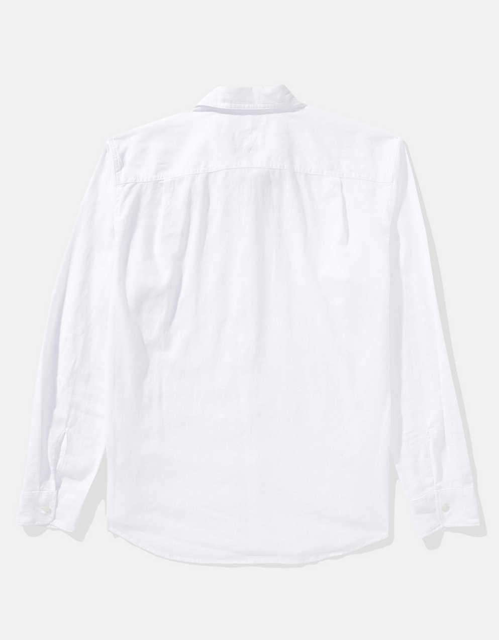 AE Long-Sleeve Linen-Blend Button-Up Shirt
