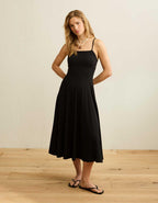 AE Knit Tie-Back Godet Midi Dress