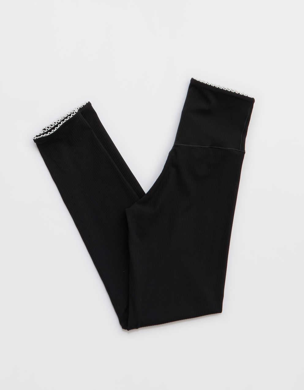 OFFLINE By Aerie Real Me XTRA Ribbed Picot Trim クロスオーバー・レギンス
