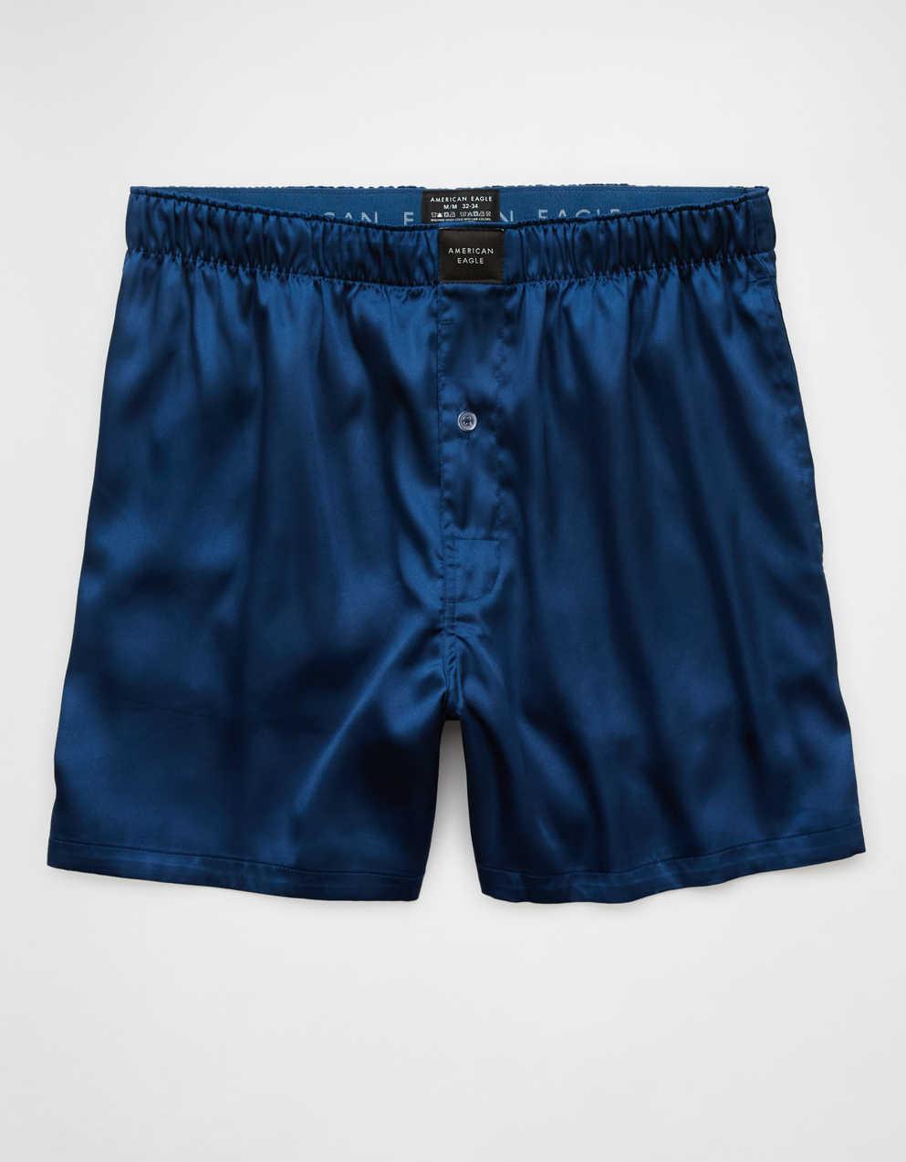 AEOメンズ・ソリッド・サテン・ポケット・ボクサー・ショートパンツ