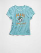 AE フィット・クロップド・グラフィックTシャツ