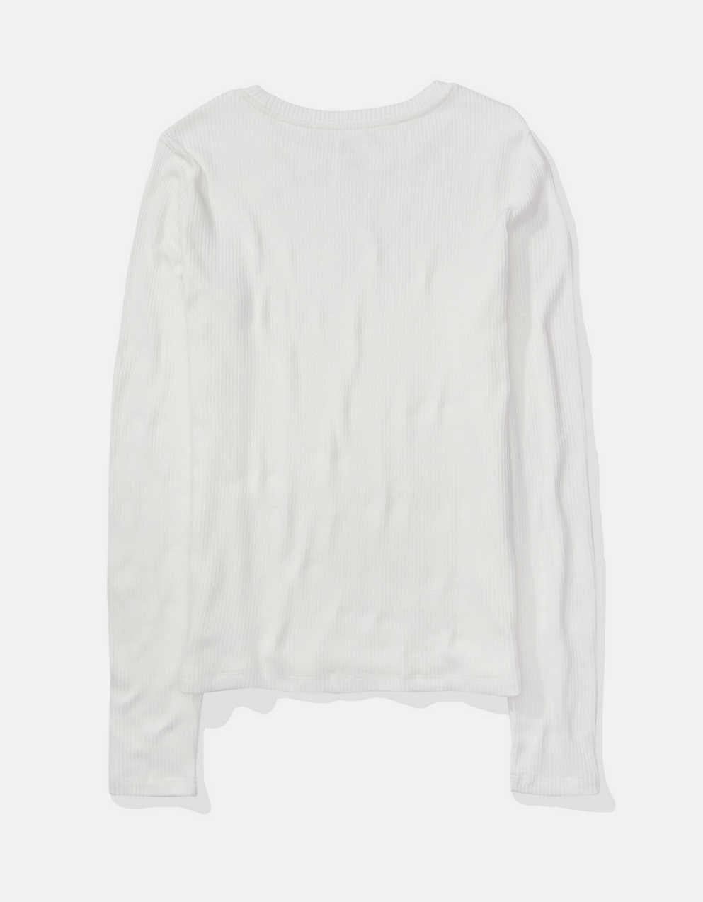 AE長袖ワッフル・プラッシュ・クルーネックTシャツ
