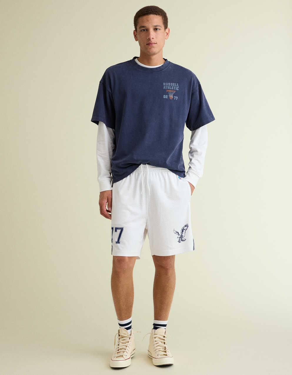AE x Russell Athletic ヘビーウェイト バスケットボール グラフィックTシャツ