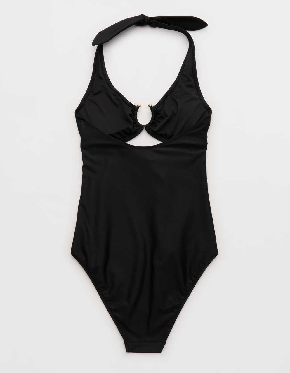 Aerie ホースシューリングホルターフルカバレッジワンピース水着