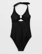 Aerie ホースシューリングホルターフルカバレッジワンピース水着