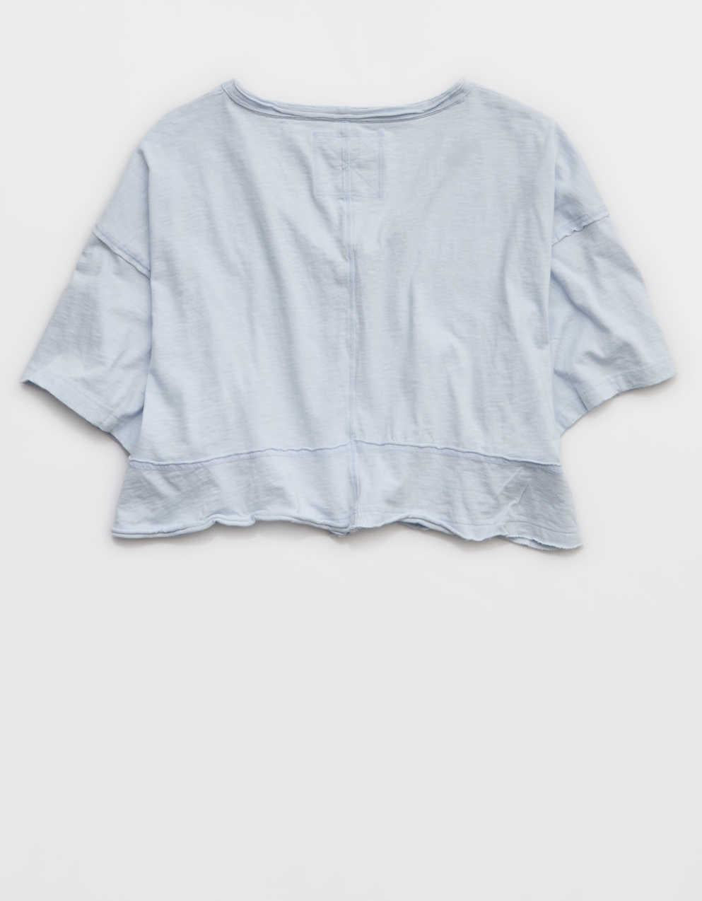 Aerie ハピエスト クロップド VネックTシャツ