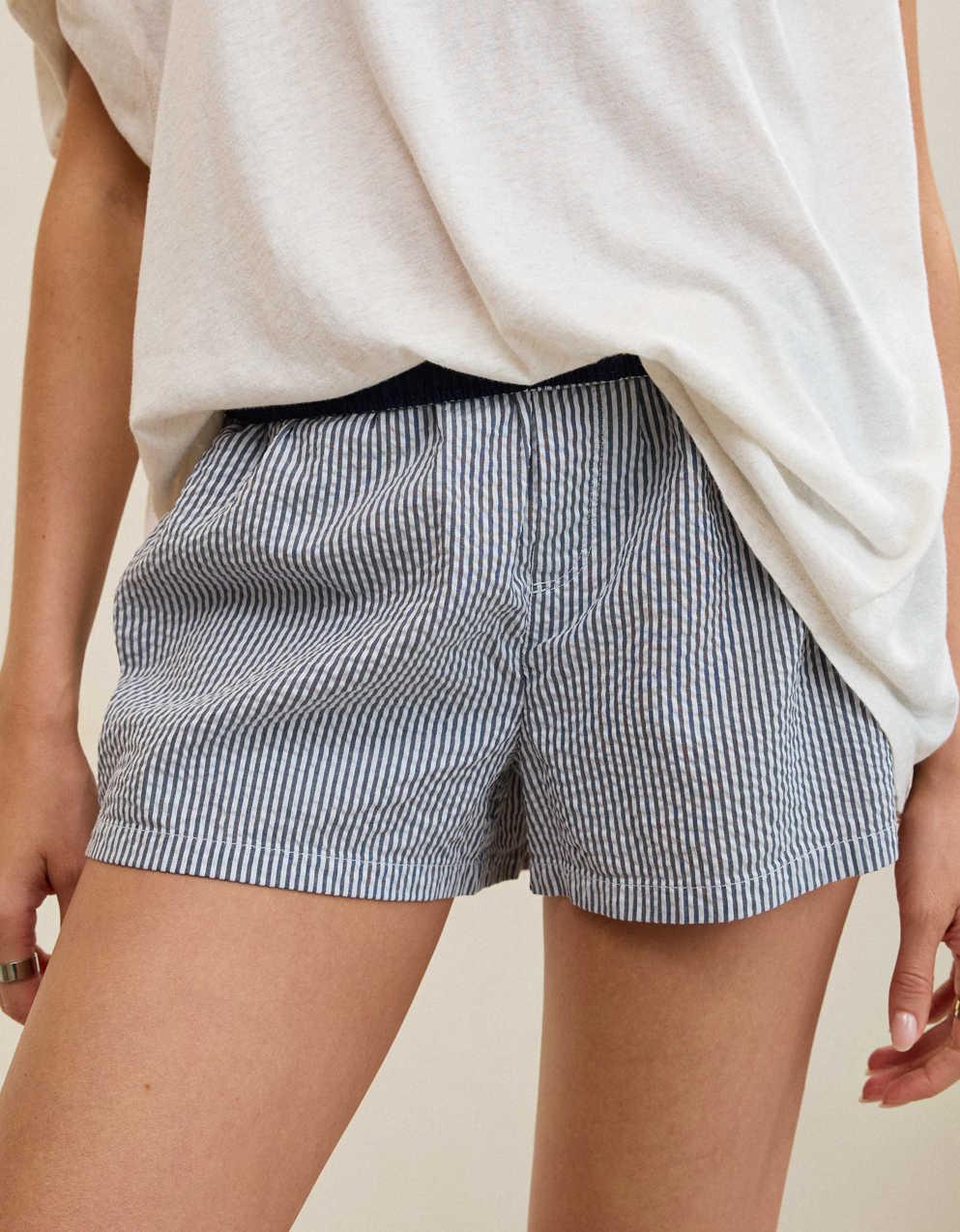 OVERSLEPT by Aerie Around Town Seersucker Boxer