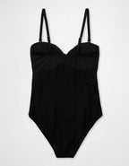 Aerie Ruched Cut Out Bandeau Full Coverage ワンピース水着