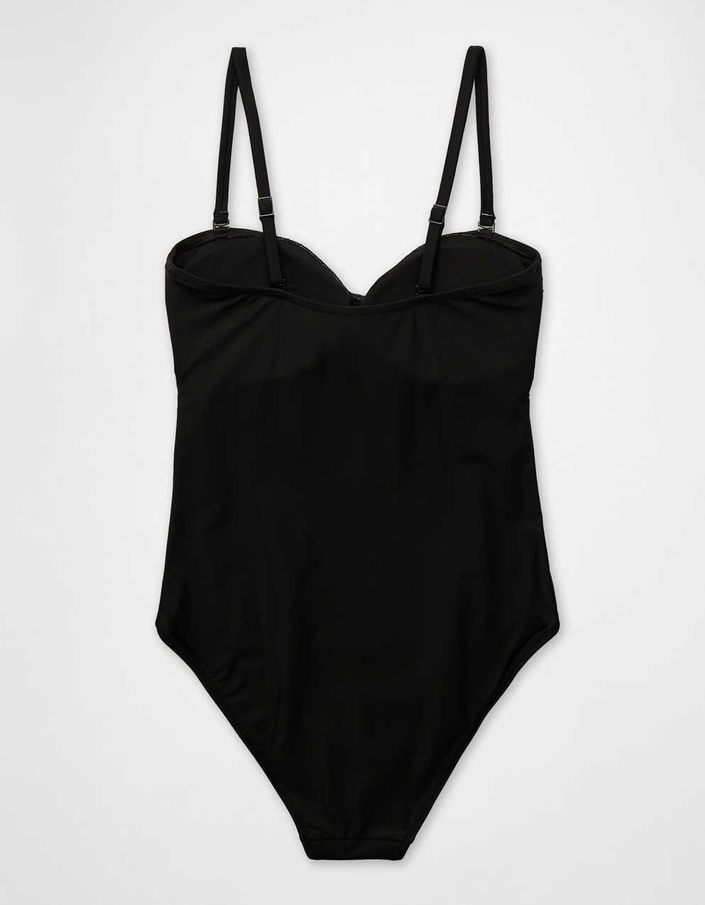 Aerie Ruched Cut Out Bandeau Full Coverage ワンピース水着